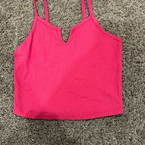 Bozzolo Fuchsia Ribbed Tank Top